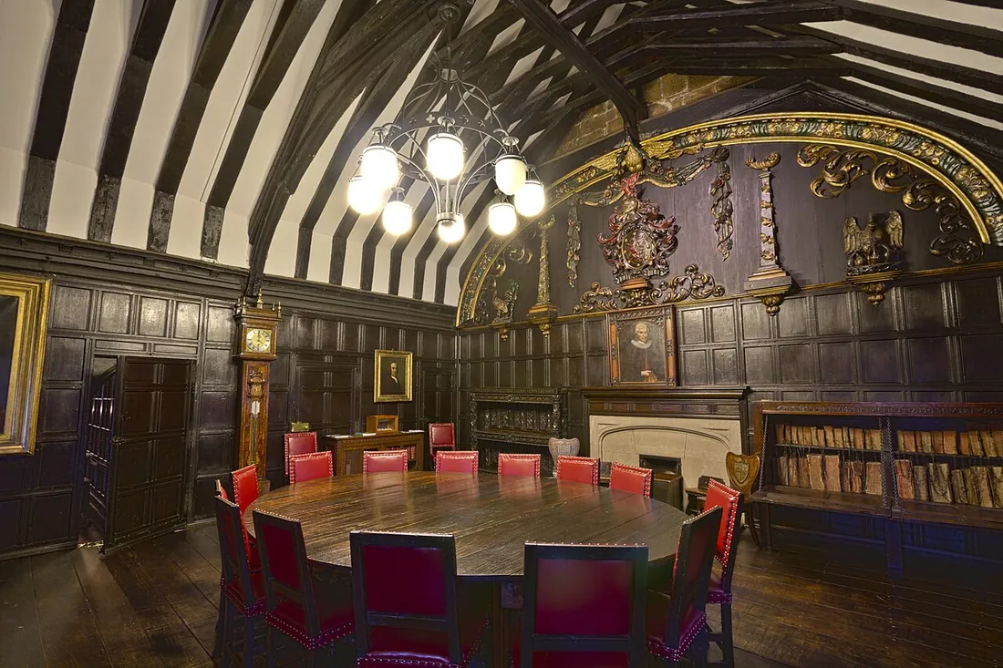 Here is a photograph taken from Chetham's Library reading room. The library is one of the oldest public…