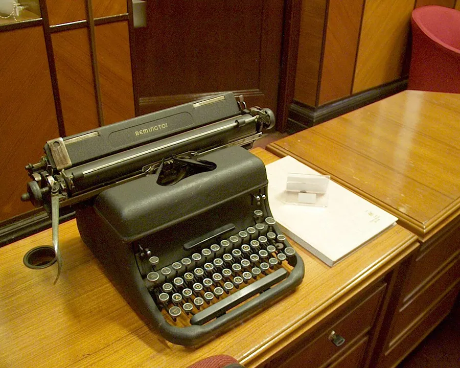 An old Remington typewriter in the anteroom of the Chief Justice's Chambers in the Old Supreme Court…